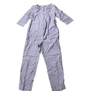 The Nines by HATCH Purple Button-Front Cropped Maternity Jumpsuit - XS - NWT